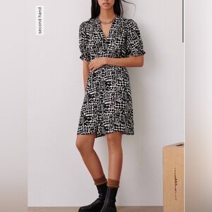 BA&SH oia dress small black and white